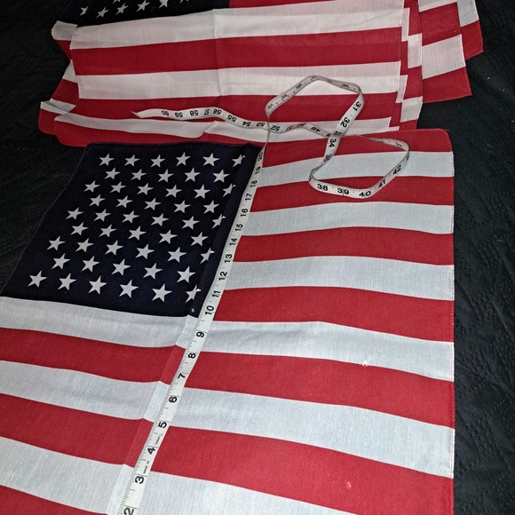 NEW 12 beautiful Large 22 inch Made in the USA Red-White-Blue Handkerchief Scarf - Picture 3 of 12